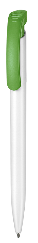 Kugelschreiber CLEAR - weiss/Apfel-grün