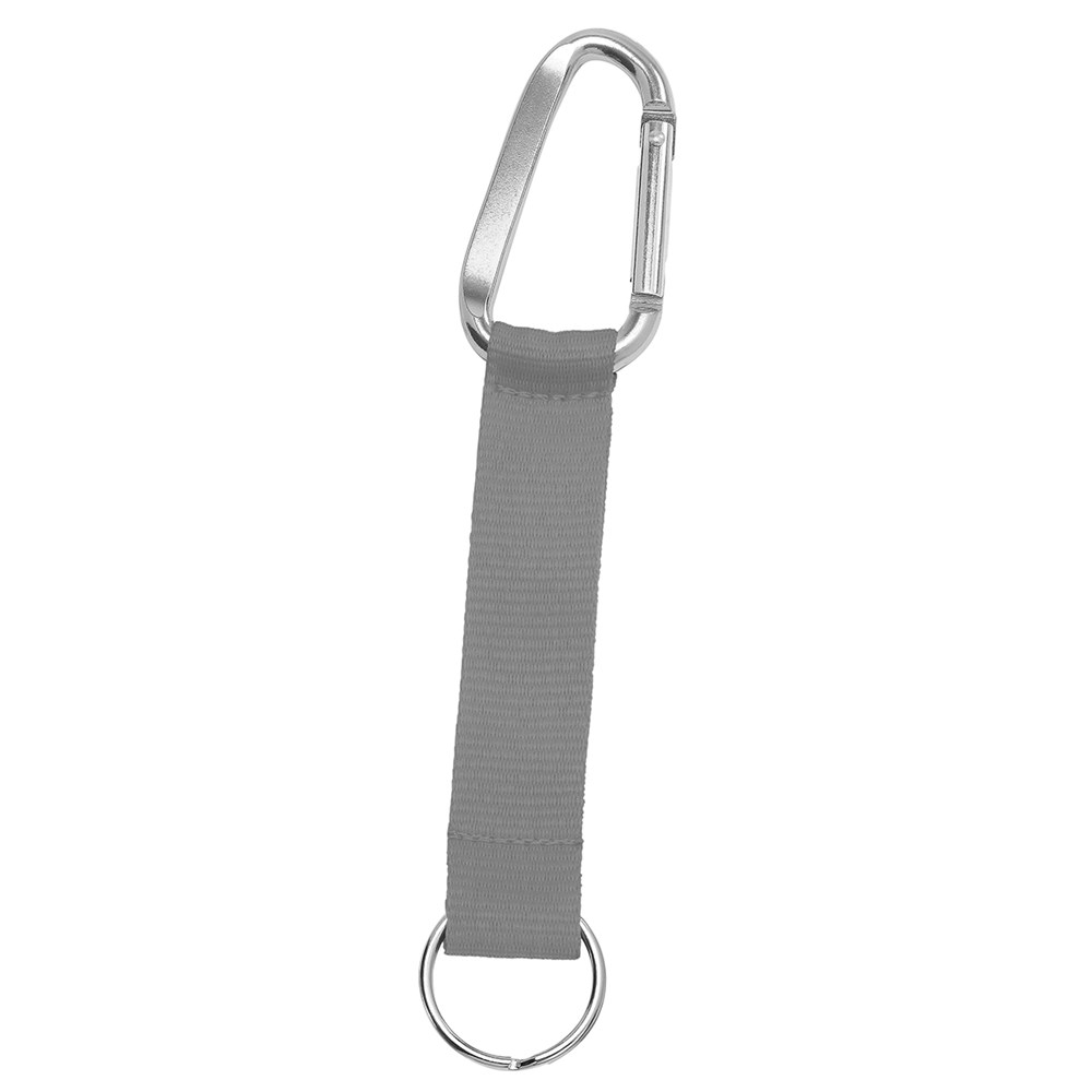 Kurz-Schlüsselband/Kurz-Lanyard "Duo" - Dunkelgrau (ca. Pantone CG8C)/silber