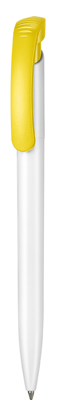 Kugelschreiber CLEAR - weiss/zitronen-gelb