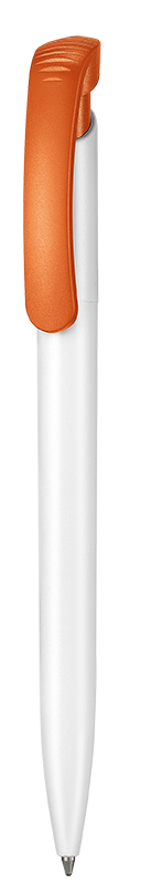 Kugelschreiber CLEAR - weiss/orange