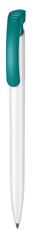 Kugelschreiber CLEAR - weiss/petrol-türkis