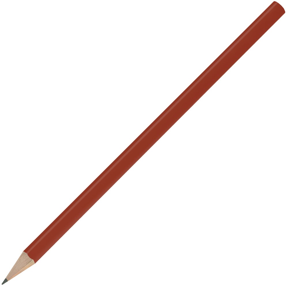 Bleistift, lackiert, Made in EU, FSC®, rund - rotbraun