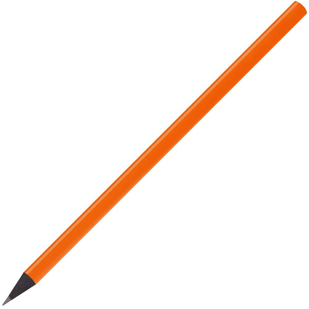 schwarz gefärbter Bleistift, FSC®, lackiert, rund - Orange