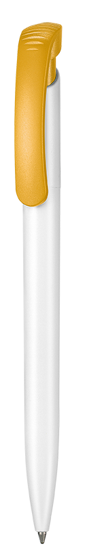Kugelschreiber CLEAR - weiss/apricot-gelb