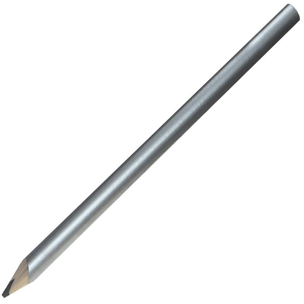 Zimmermannsbleistift, 24 cm, Made in EU, FSC®, oval, gespitzt - Silber