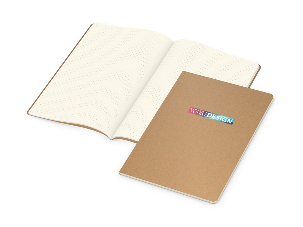 Notizbuch Copy-Book, A4, Punktraster, braun, Siebdruck-Digital